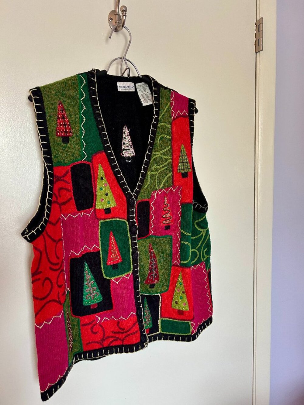 Vintage White Stag Christmas Tree Vest 18W/20W